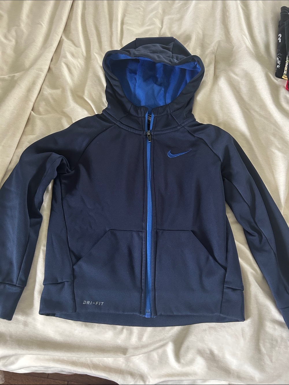 Nike Youth Navy and Royal Blue Dri-FIT Full-Zip Hooded Jacket